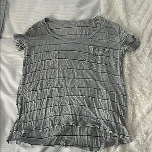 Gray Striped Women's Top